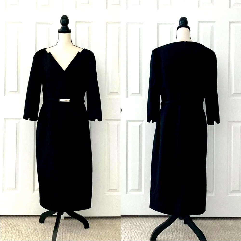 NWT KAREN MILLEN Forever Black Pencil Midi Dress